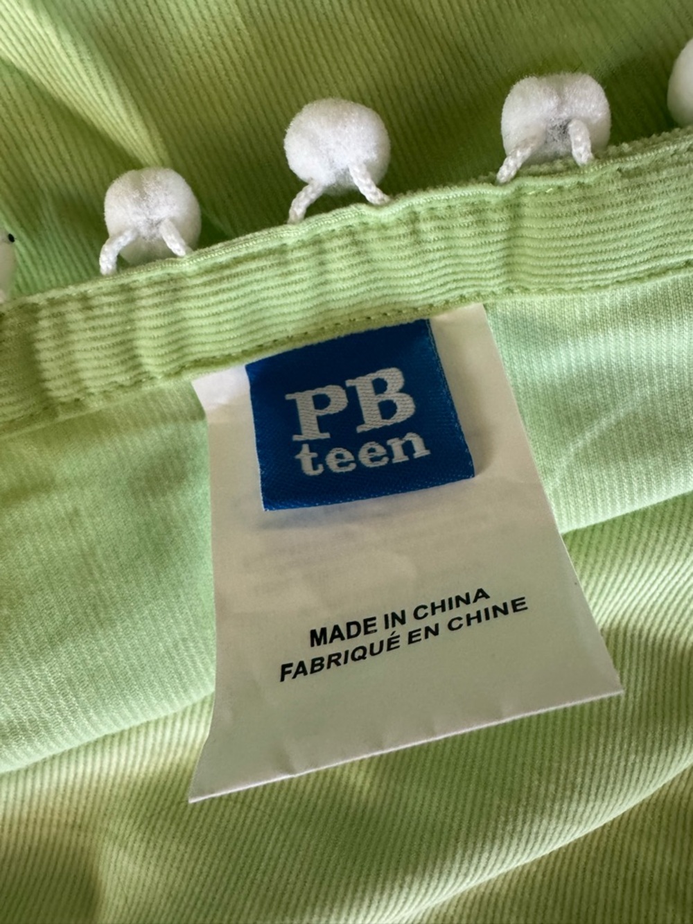 PBteen Light Green Muffy Curtain drape panel set of two - like new